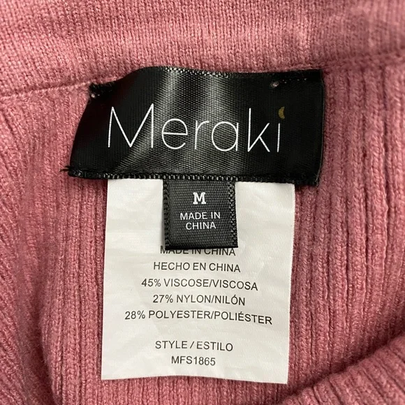 Meraki 2-piece ribbed sweater tube top, balloon sleeve cowl neck coord set - Picture 8 of 9